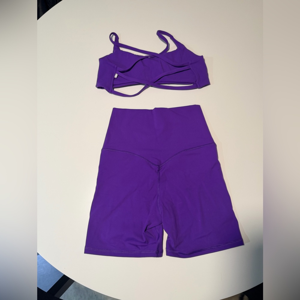 Strappy Purple Sports Bra